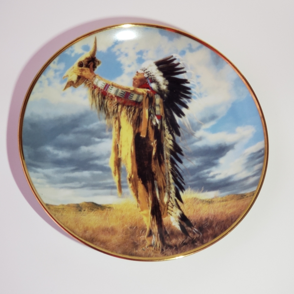 Prayer to the Great Spirit American Indian Fine Porcelain Plate Collection.